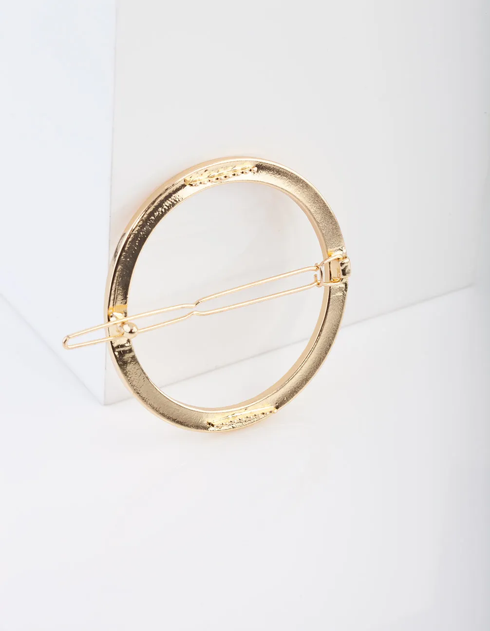 Gold Open Circle Barrette
